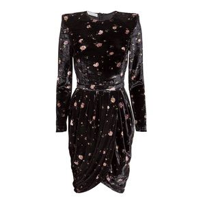 EUC Philosophy di Lorenzo Serafini - Velvet mini holiday party dress tulip hem